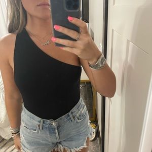 Super down revolve black body suit